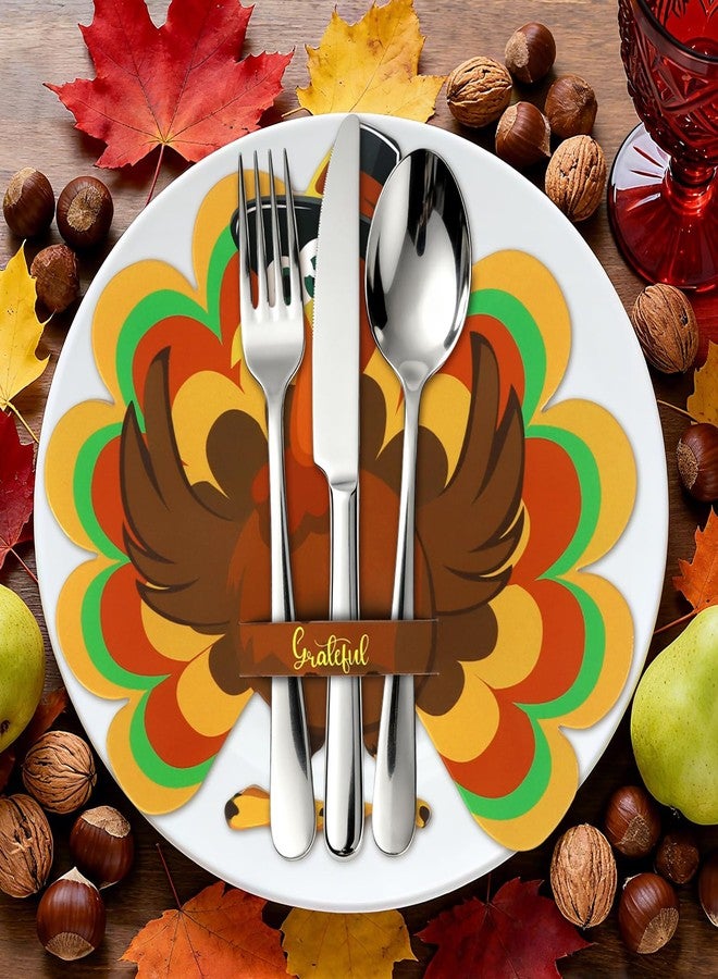 Yewfold 36 PCS Thanksgiving Cutlery Holder Thanksgiving Dinner Table Decor Set Silverware Utensil Holder for Party Supplies Friendsgiving Party Decorations (Turkey) - Image 5